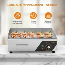 22" Commercial Electric Griddle,Electric Countertop Flat Top Griddle,110V 1600W
