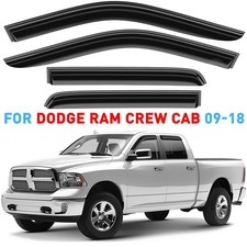 Rain Guards Vent Visors Shade for 2009-2018 Dodge Ram 1500 Crew Cab