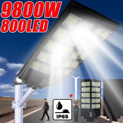 9999990000LM Commercial 8000W Solar Street Light Dusk To Dawn Super Bright Lamp