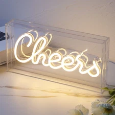 USB LED Desk Lightbox Cheers Sign 3D Neon Light up Sign for Bar,Wall Décor Pa...