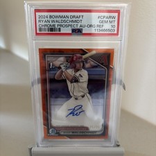2024 Bowman Ryan Waldschmidt Bowman 1st Auto TRUE ORANGE /25 PSA 10