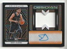 Santi Aldama 2021-22 Panini Obsidian Rookie Card Patch Auto Orange /35. rookie card picture