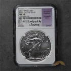 2017 American Silver Eagle $1 - NGC MS70 FDOI - Philadelphia