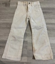 Vintage 1970s Wrangler Kids Size 5 Slim White Pants WPL6428