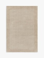 John Lewis Border Wool Indoor Rug - Pale Mole/Cream - L170 x W110 cm (Marked)