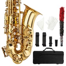 Ktaxon Professional Band Eb Alto Sax Saxophone Paint Gold w/ Case  Accessories