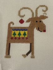 Easy Rudolph Handpainted Needlepoint Canvas Princess & Me C-342 Unused W Instruc