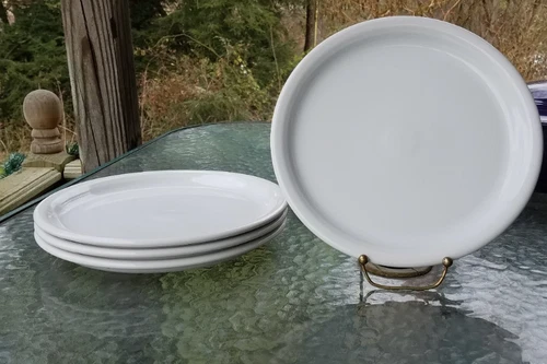 4 BISTRO dinner PLATES set lot White FIESTA WARE 10.5" NEW NWT