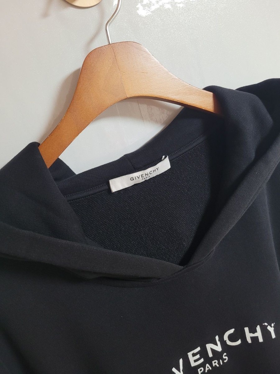 Givenchy Black Paris Vintage Logo Oversized Hoodie S