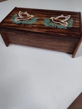 Hand Crafted Rosewood and Doves of Peace Keepsake and Jewelry Box