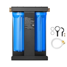 Uimoso RV Water Filter System 2-Cartridge with Basket for Campers Boats RVs Vans