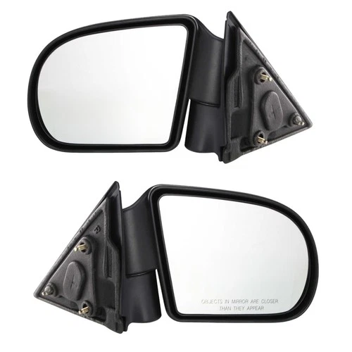 Mirror Set For 1999-2004 Chevrolet S10 Left and Right Manual Fold Textured Black