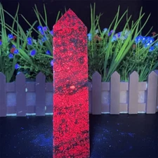 1LB 6.1" Natural Ruby In Zoisite Tower Obelisk Crystal Reiki Healing Energy