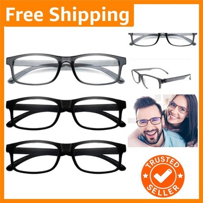 3 Pack Blue Light Blocking Reading Glasses - Stylish UV400 Eyewear for Comfort