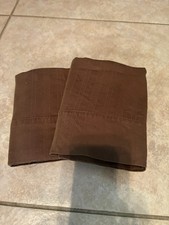 Set of 2 Brown Pillowcase Standard 100 Cotton