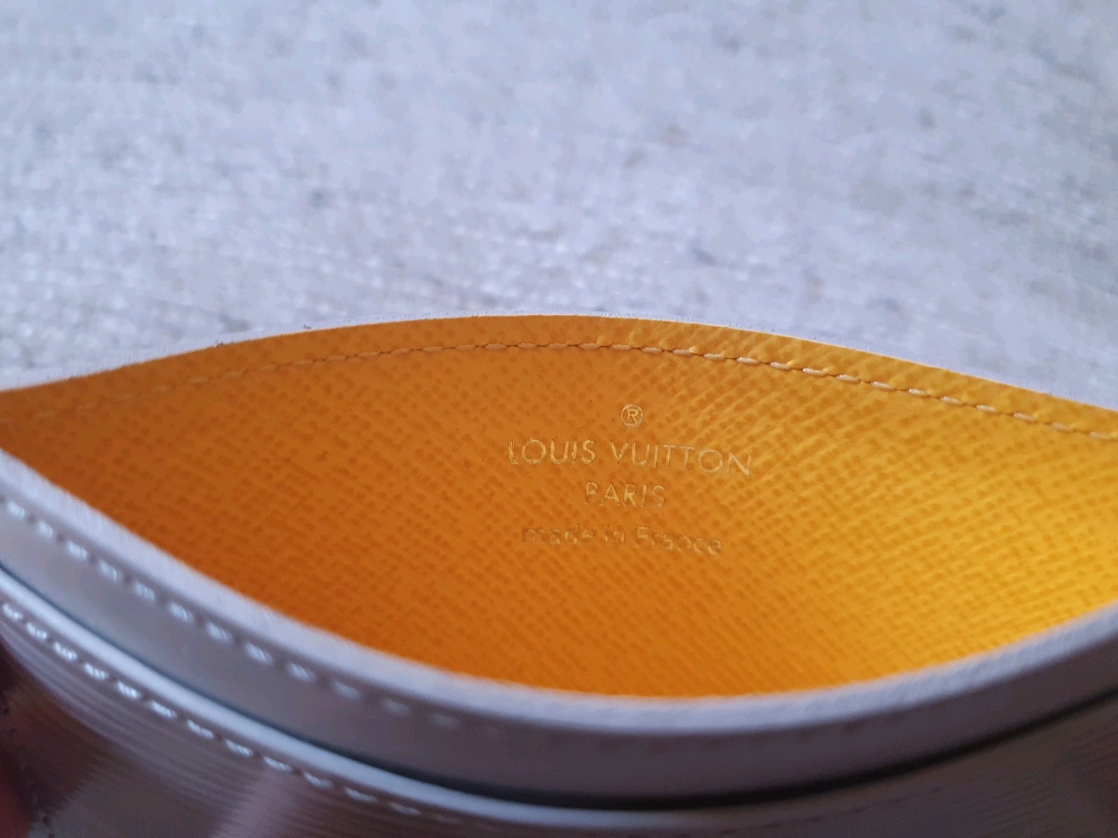 Genuine Louis Vuitton Embossed Card Case Holder Beige Maple RARE image 3