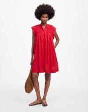 Madewell Embroidered Pleated Mini Dress-Watermelon Pink-Size XL-NWT