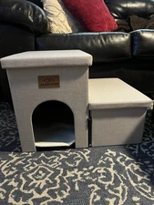 ZERBUGER DOG STAIRS 2 STEPS PET BED PEOPLE STORAGE BINS ALL IN ONE 150lbs