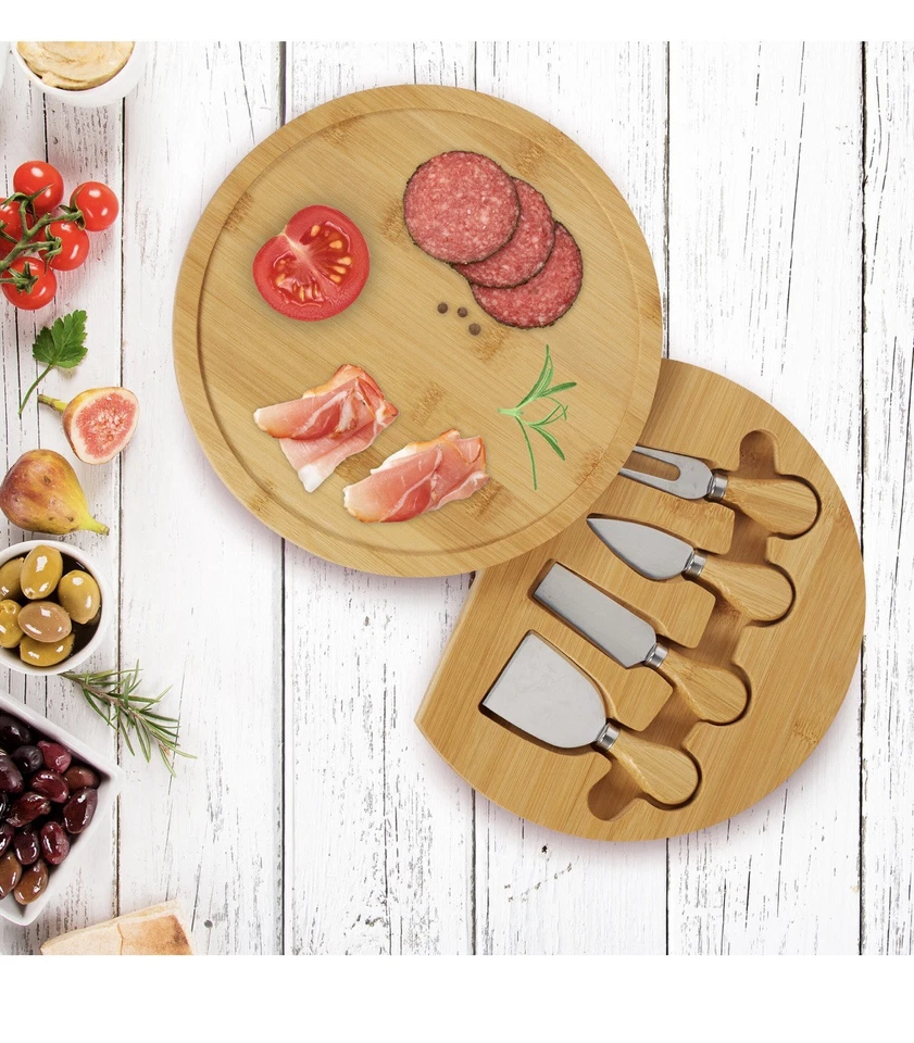 Käsebrett KäseplatteKäseschneidebrettKäsemesser Set Servierbrett drehbar