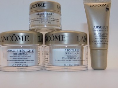 Set of 4 Lancome Absolue Night-Day w/Sunscreen-Eye-Precious Cells Balm
