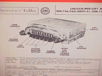 1953 LINCOLN CAPRI COSMOPOLITAN MERCURY CONVERTIBLE AM RADIO SERVICE SHOP MANUAL