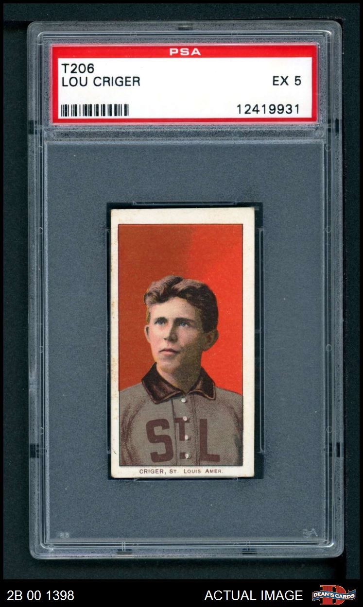 1909 T206 Lou Criger Browns PSA 5 - EX