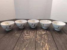Lot of 5 Italian Villa Porcelain Bowls with Rosanna Chickens Made in Italy USED