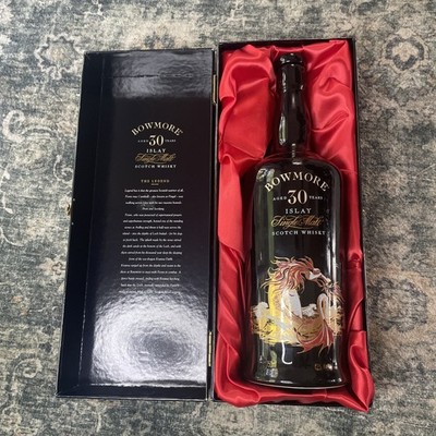 Bowmore 30 Year Old Empty Whisky Ceramic Bottle And Box. Sea Monster
