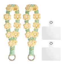 2 Pcs Cute Phone Wrist Strap with Tether Tabs, Cream