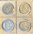 4 (four) 1963 Franklin Half Dollar - FINE - 90% Silver