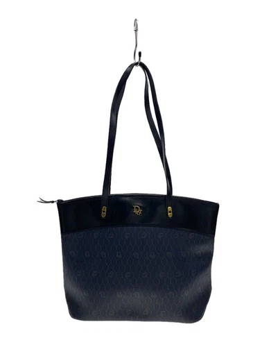 Sac cabas Christian Dior cuir bleu marine motif nid d'abeille occasion