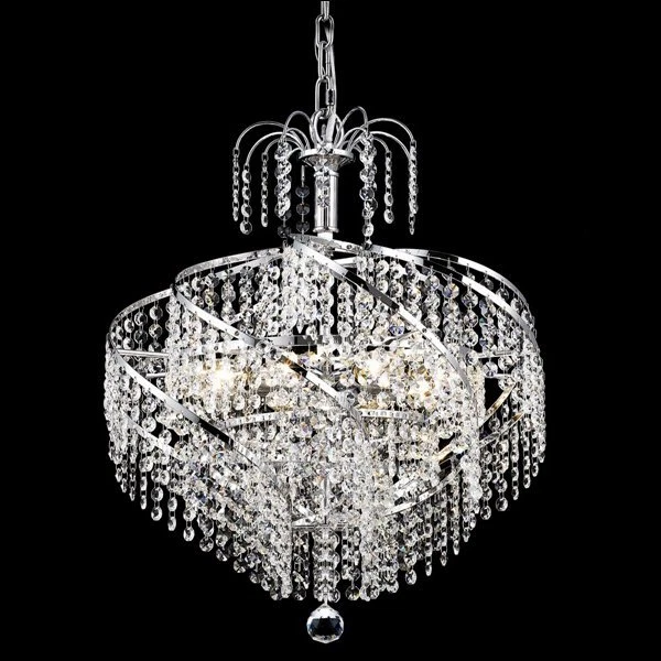 Palace Round Spiral 8 Light Crystal Chandelier Light Lamp Chrome 18x17