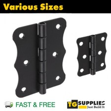 Single Heavy Duty Black Vintage Decorative Door Hinges - Various Sizes