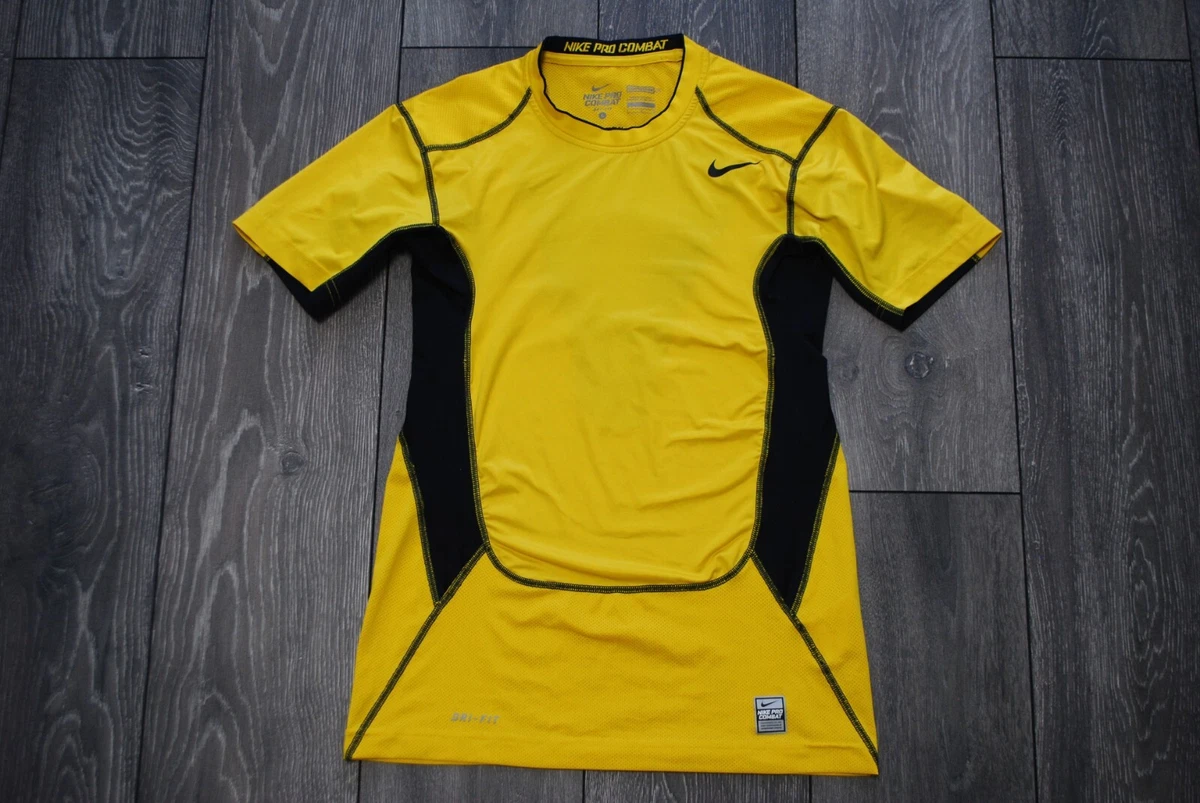 Yellow nike compression best sale shirt