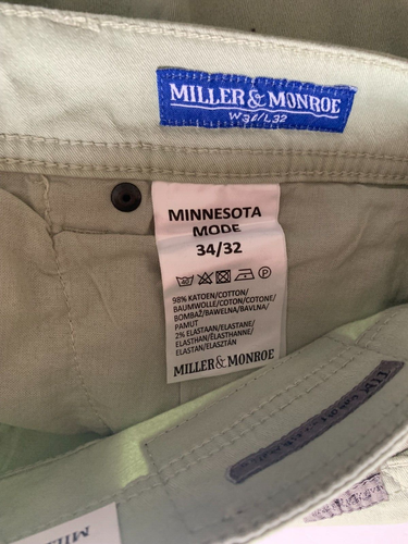 Miller & Monroe Herren Stretch Premium Denim - Mintgrün - Größe 34/32 Neu mit Etikett - Bild 4 von 11