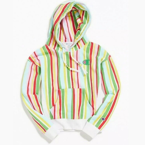 Champion x Susan-Alexandra UO Exclusive Reverse Weave Striped Hoodie Size  S~NWT