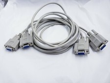 Lot of 2 6' Null Modem Serial Cable RS232 DB9 Female to Female 6 Foot Intermec