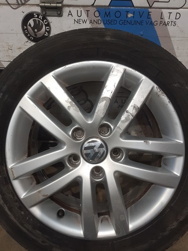 Genuine VW Golf MK6 6.5 x 16 CLEVELAND Alloy Wheels & Tyres 5K0 601 025 E - Picture 3 of 15