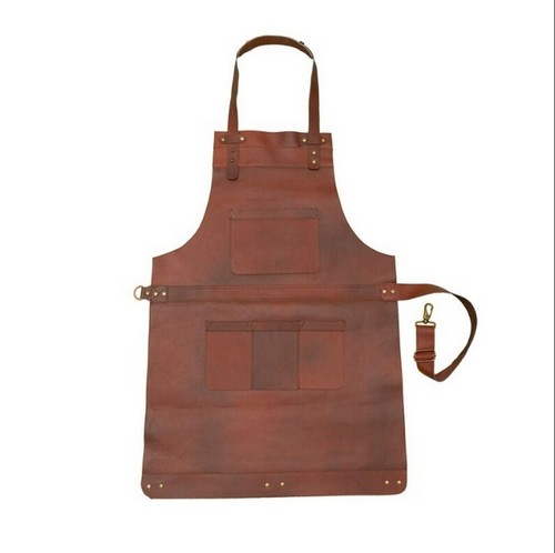 Grembiule Pelle Uomo Macellaio Chef Bbq Cucina Lavorazione Legno 100% Saldatura Fabbro - Foto 4 di 6