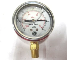 Fast Seal (G25301PSV) 2-1/2 x 1/4 Lower Mount Liquid Filled Pressure Gauge