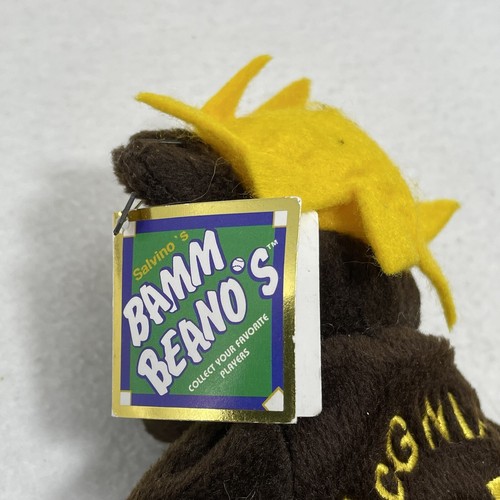Salvino Bamm Beanos Bear Plush 8” MLB Baseball Player McGwire #25 Vintage 1998 - Picture 7 of 11