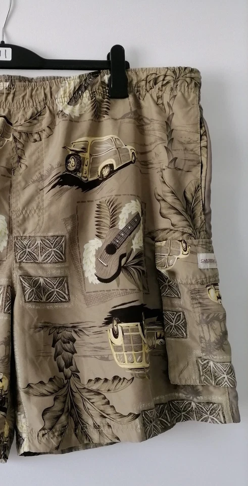 Caribbean Joe Let Go Para hombres Oliva Tiro Alto Baúl de Natación Tabla Pantalones Cortos Bolsillos XL Foto 3 de 4