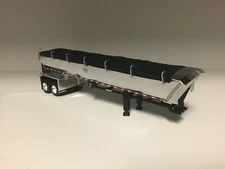 DCP 1/64 ALL CHROME MAC ROUND BOTTOM DUMP W/BLACK FRAME BLACK TARP