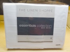 The Linen Shoppe Essentials Collection King Size Bed Skirt  Solid White 15" Drop