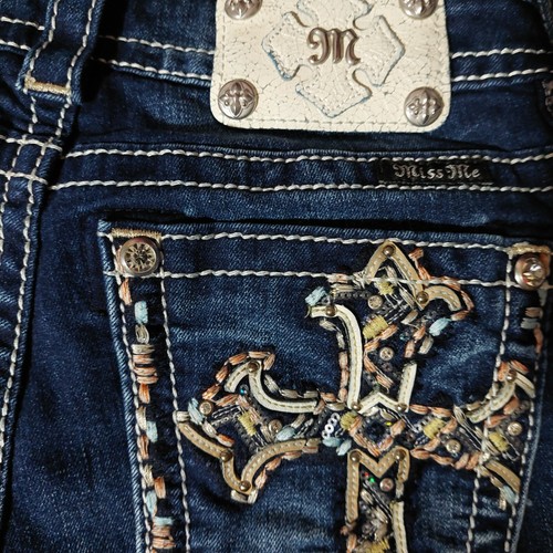 Miss Me Women's Denim Jeans JP7584S "Pastel A Ganza Cross" Skinny DK 350 Size 28 - Bild 9 von 9