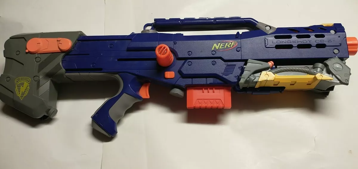 2006 Blue Nerf Gun Longshot CS6 NStrike Sniper Rifle Gun With