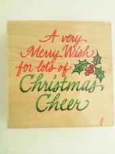 Stampendous Q036 A very Merry Wish for lots of Christmas Cheer Rubber Stamp 199