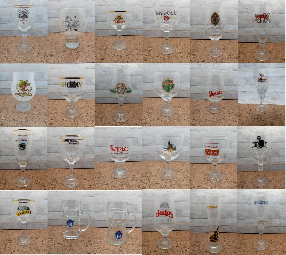 BICCHIERI CALICI BIRRA TRAPPISTA ORVAL CHIMAY WESTMALLE KASTEEL CUVEE DES TROLLS