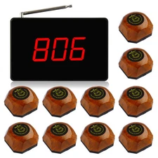 SINGCALL Wireless Calling System for Coffee Shop Restaurant 1 Screen 10 Buttons