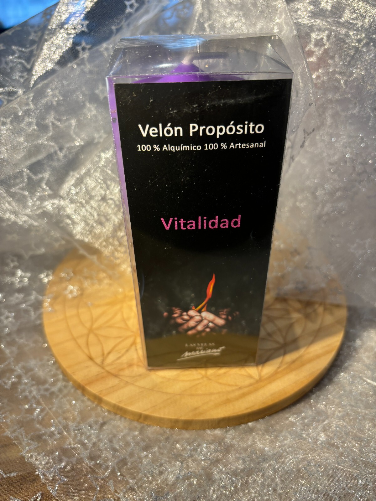 Bougie de vœux Vitalité à la cire végétale naturelle pour chasser la fatigue quotidienne